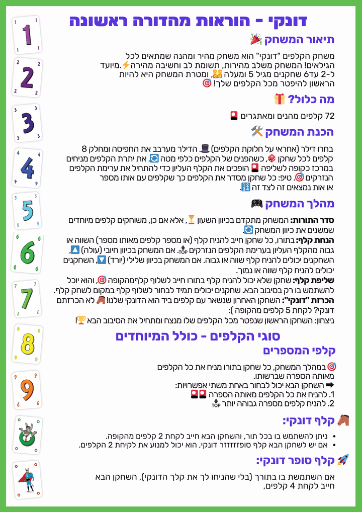 דונקי - משחק קלפים ישראלי ומקורי